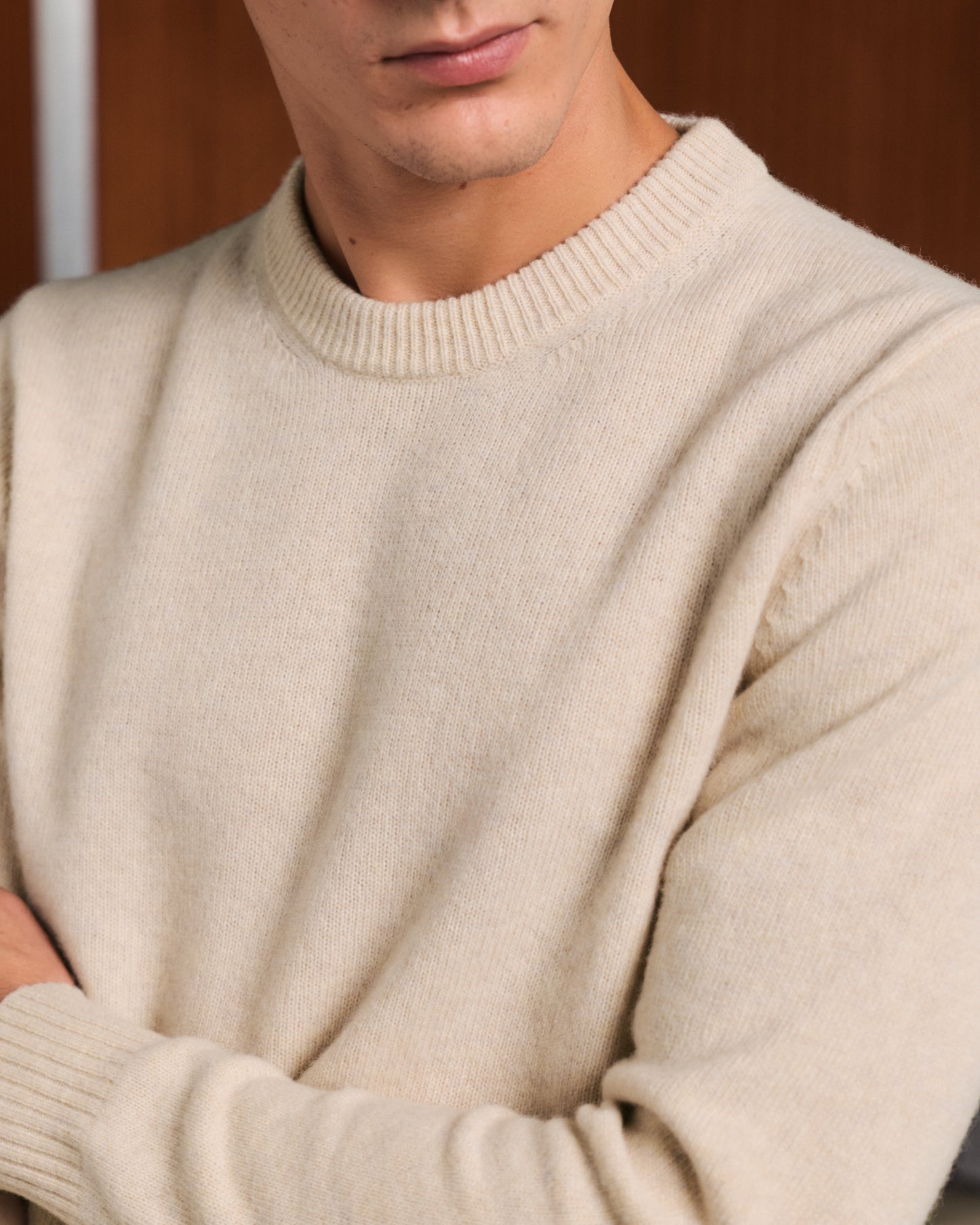 Beige merino wool jumper