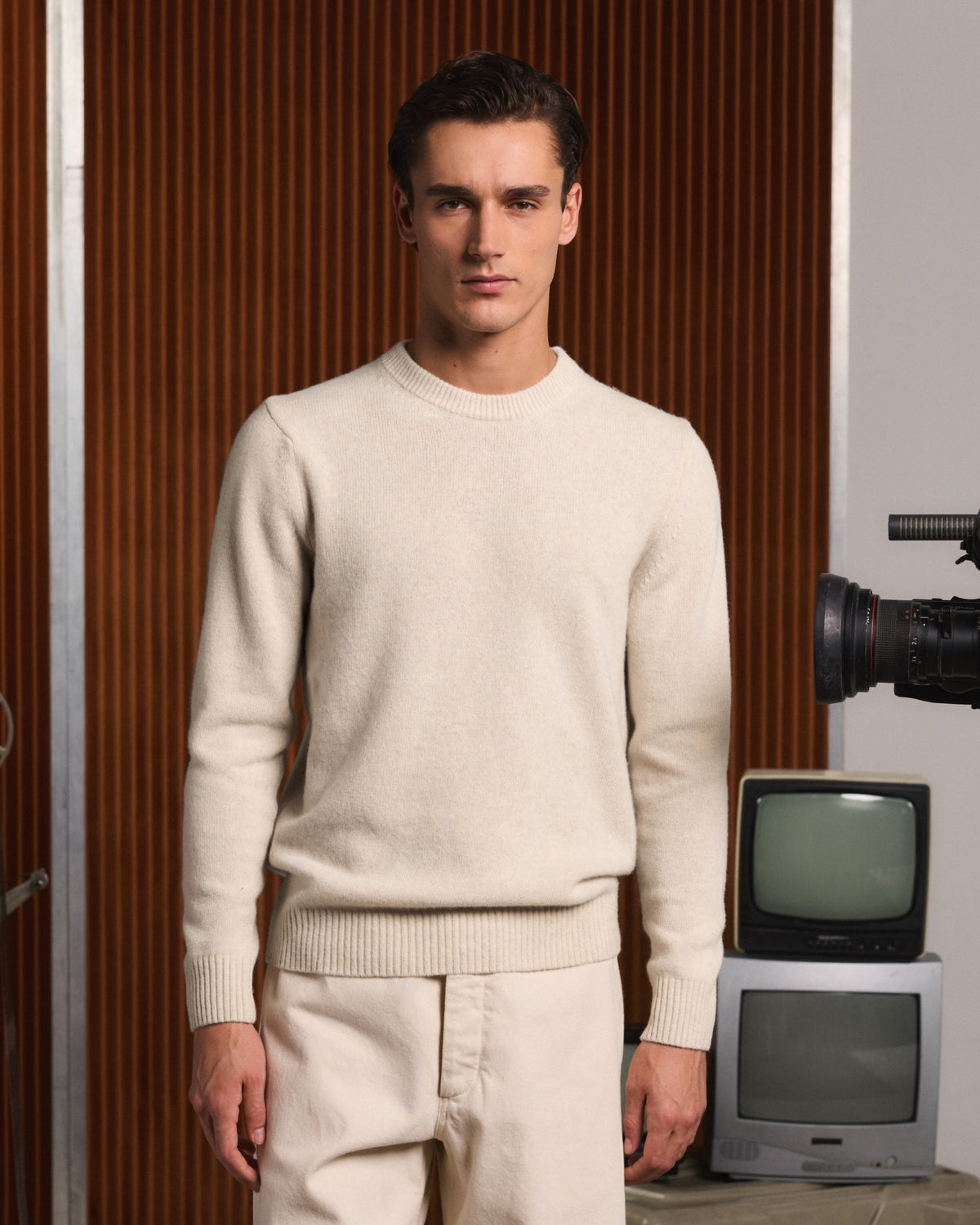 Beige merino wool jumper