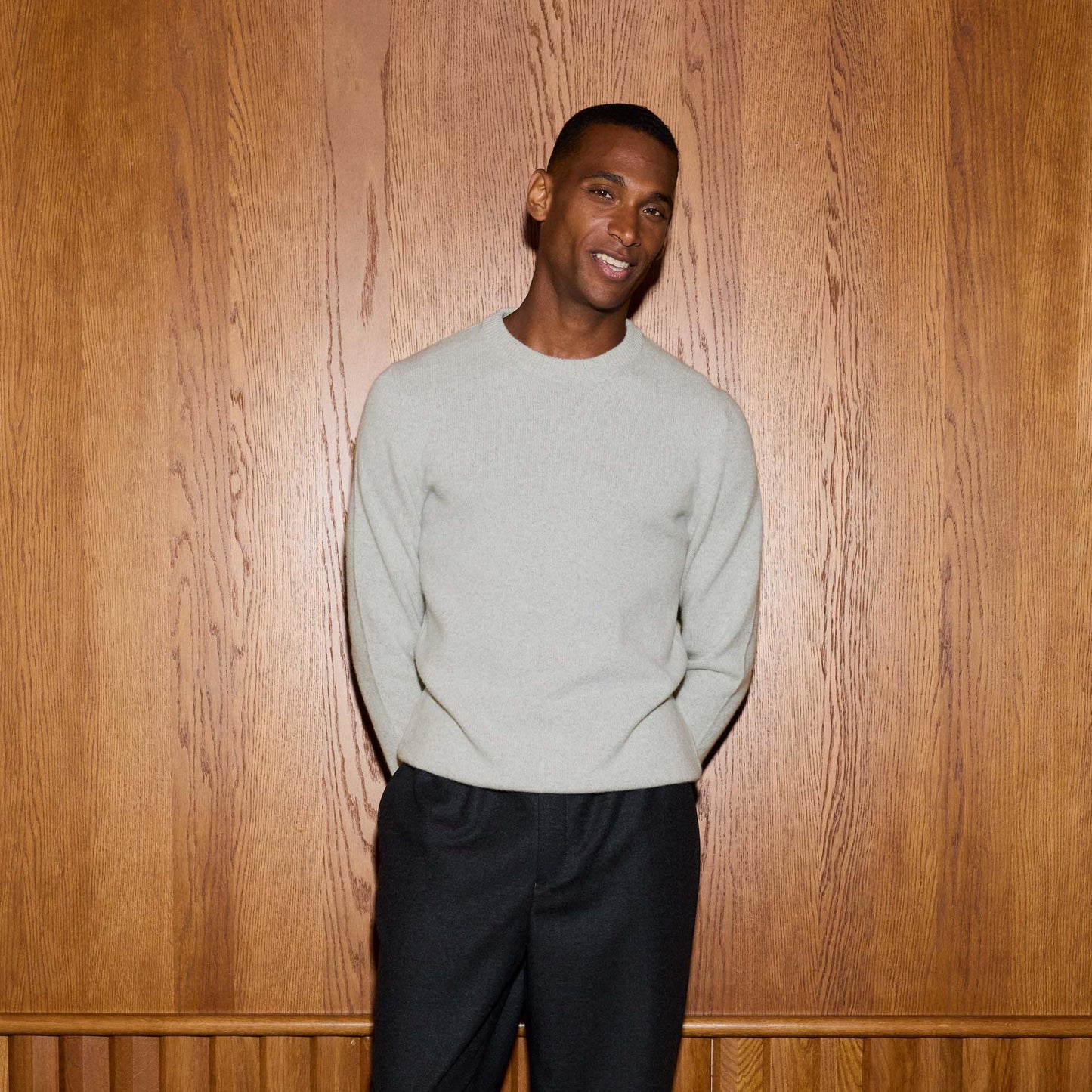 Pull en laine mérinos gris clair chiné