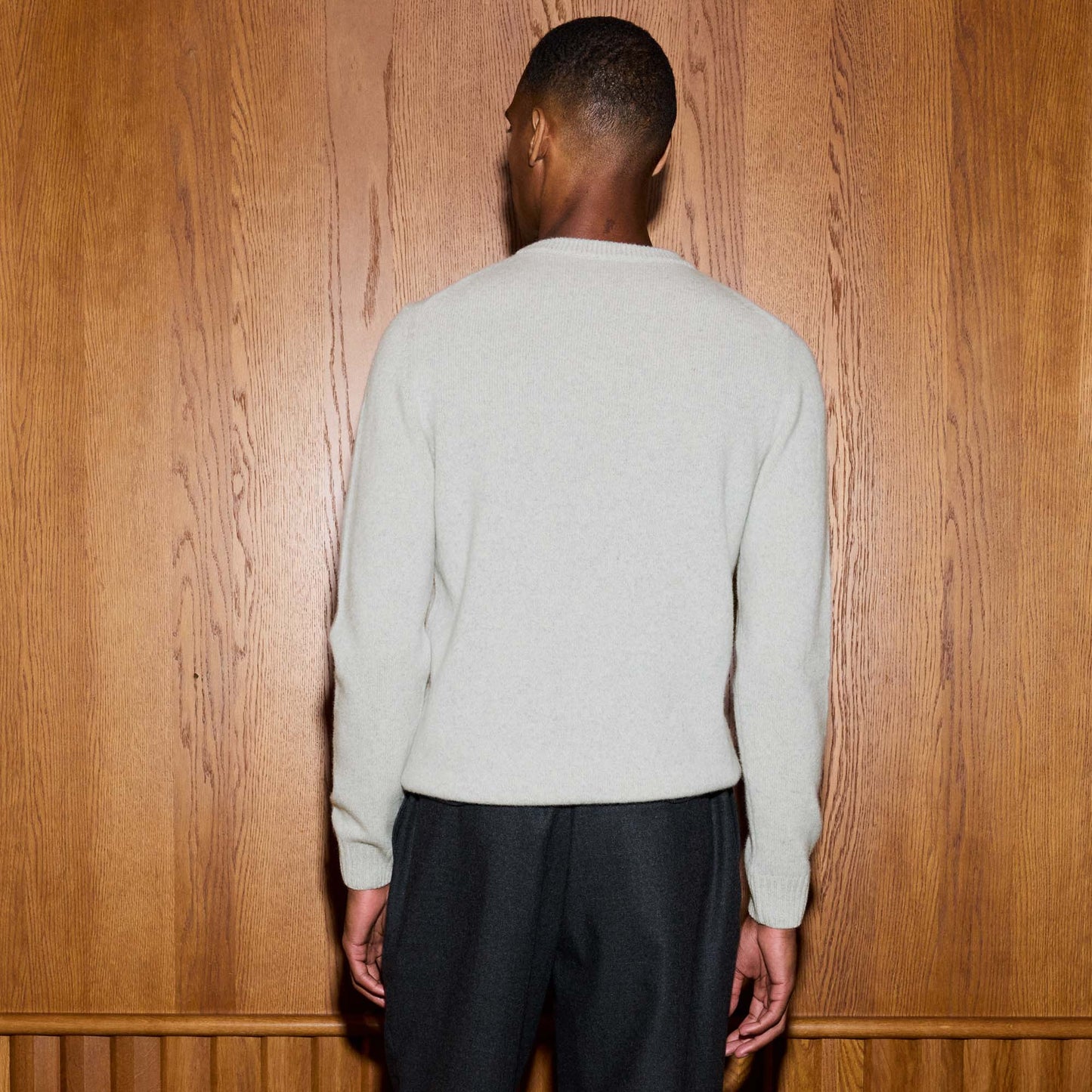 Pull en laine mérinos gris clair chiné