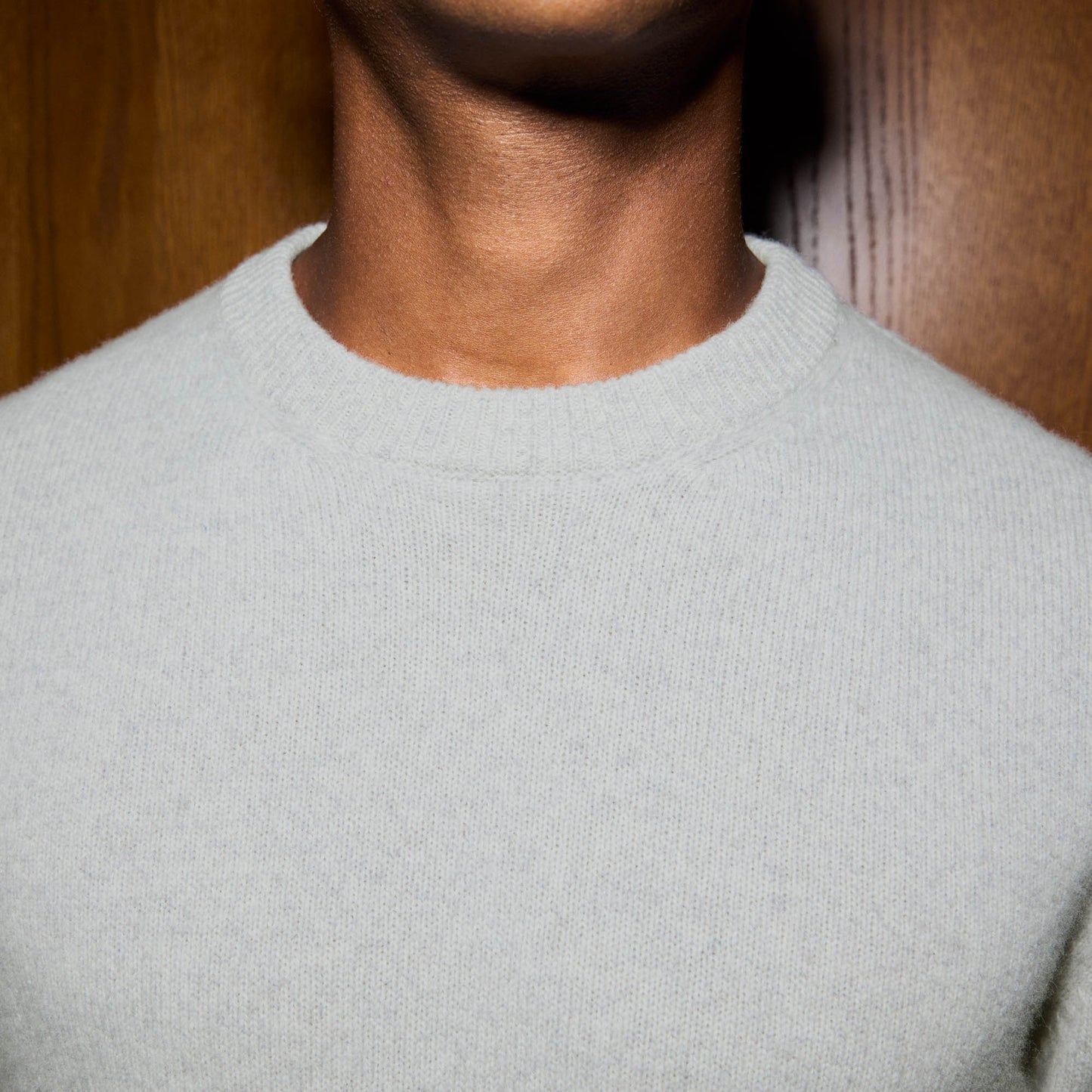 Pull en laine mérinos gris clair chiné