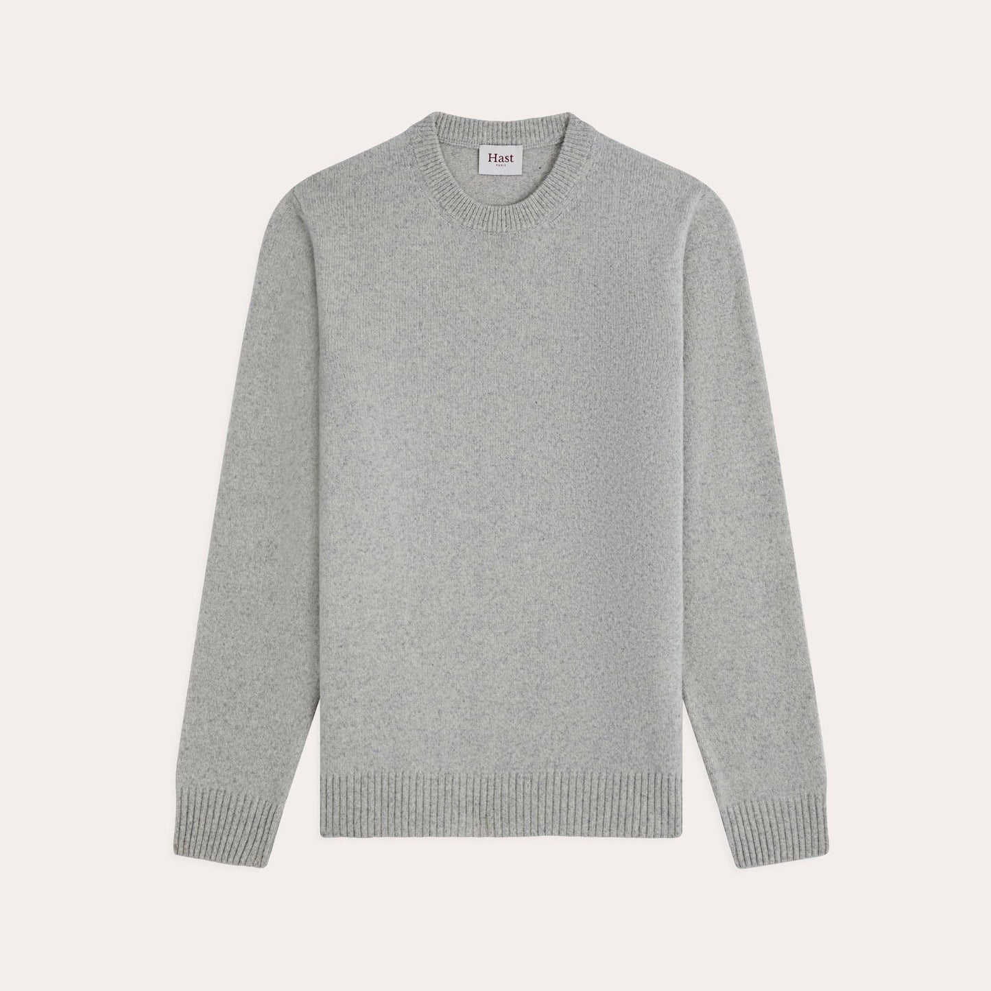 Pull en laine mérinos gris clair chiné