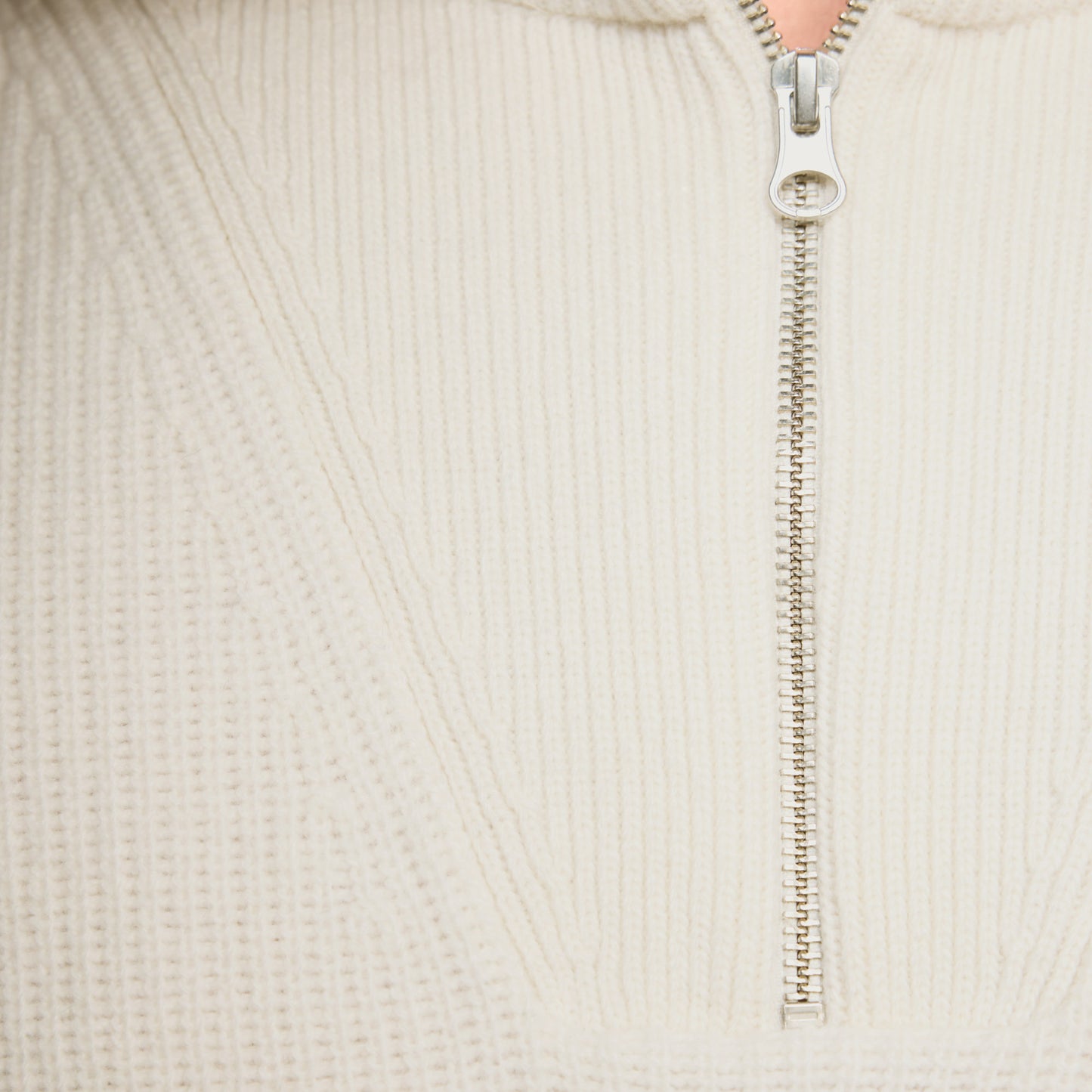 Ecru merino wool trucker sweater