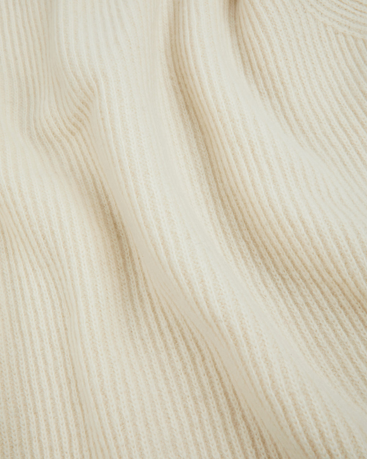Ecru zip-neck jumper in extra-fine merino wool