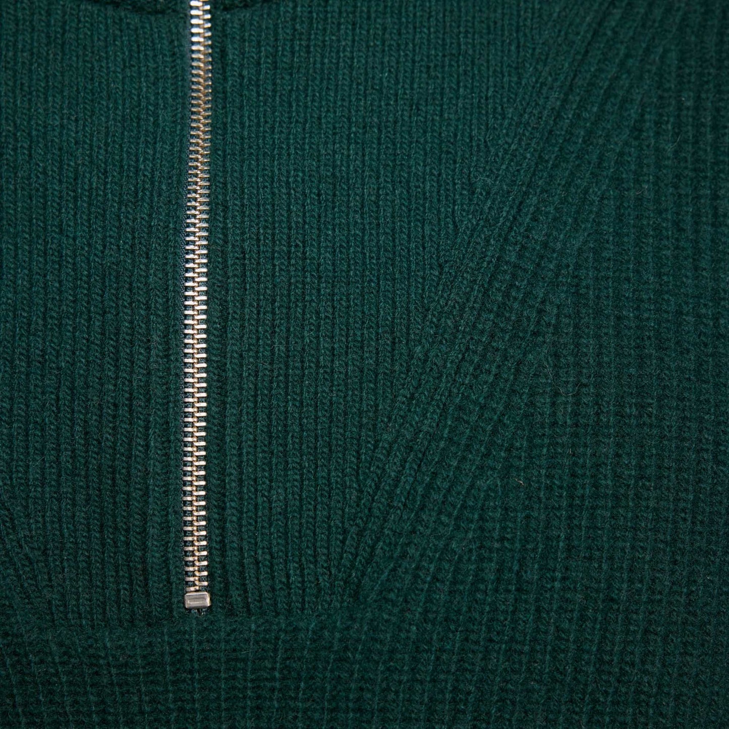 Pine green merino wool trucker sweater