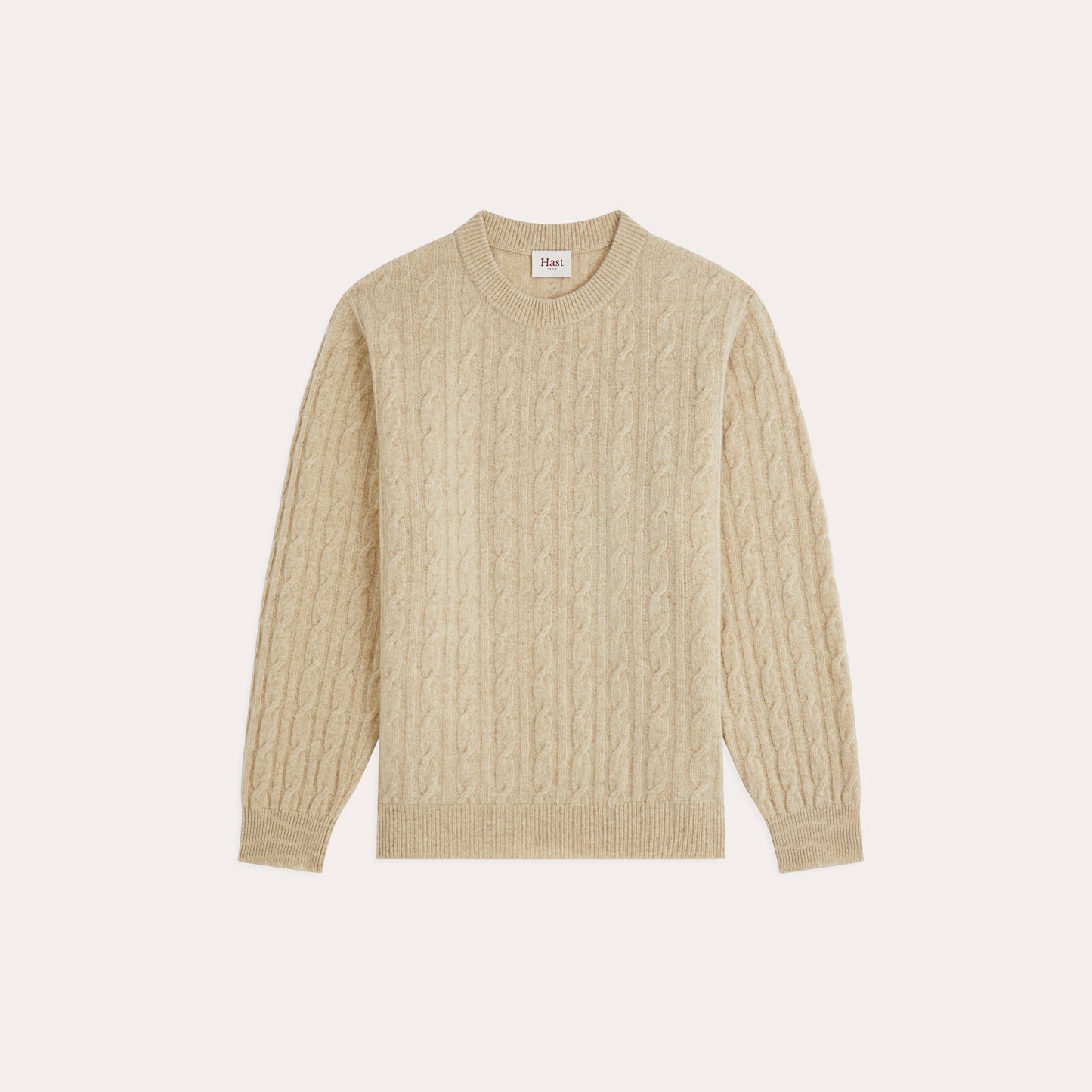 Pull torsadé en laine mérinos écru