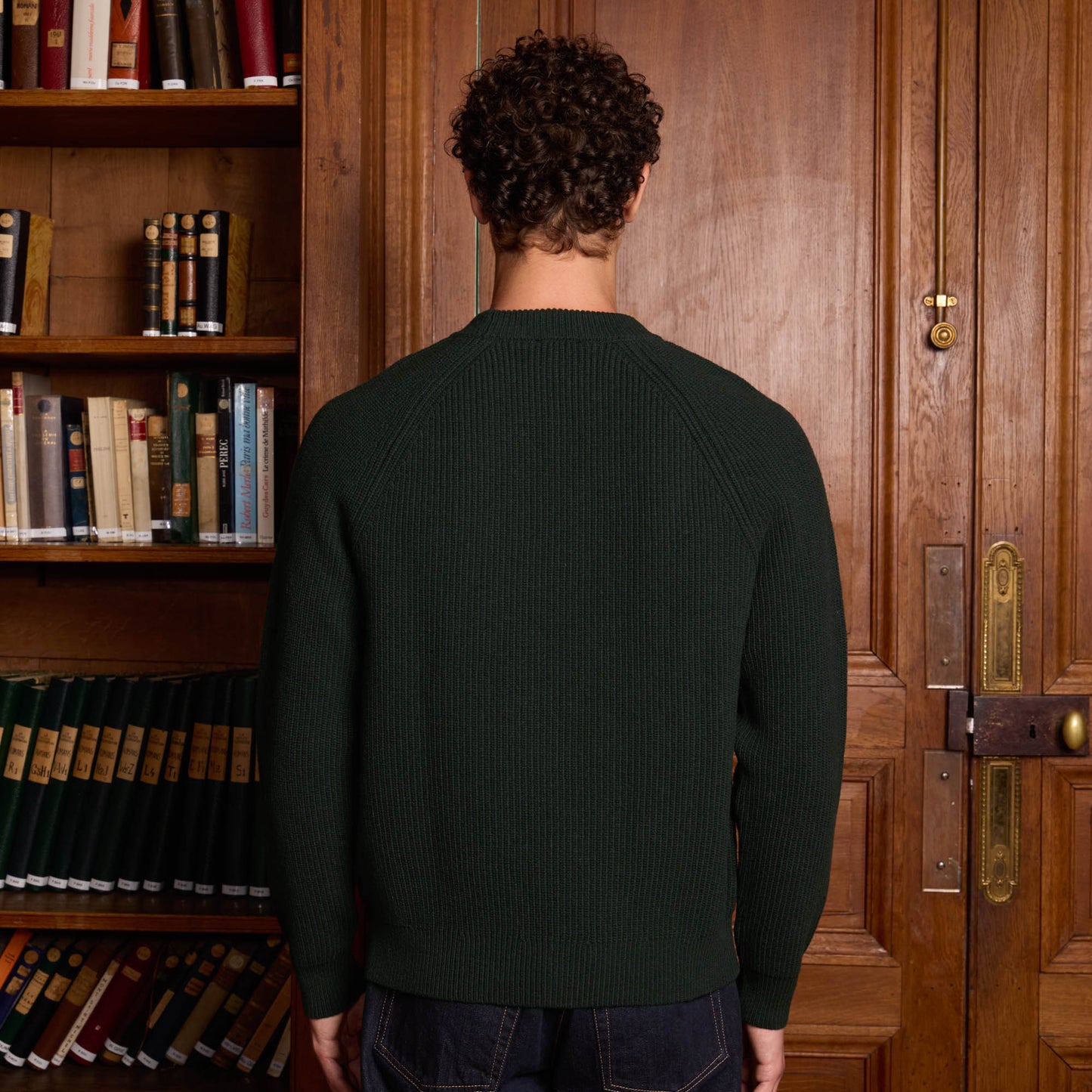 Green merino wool sweater