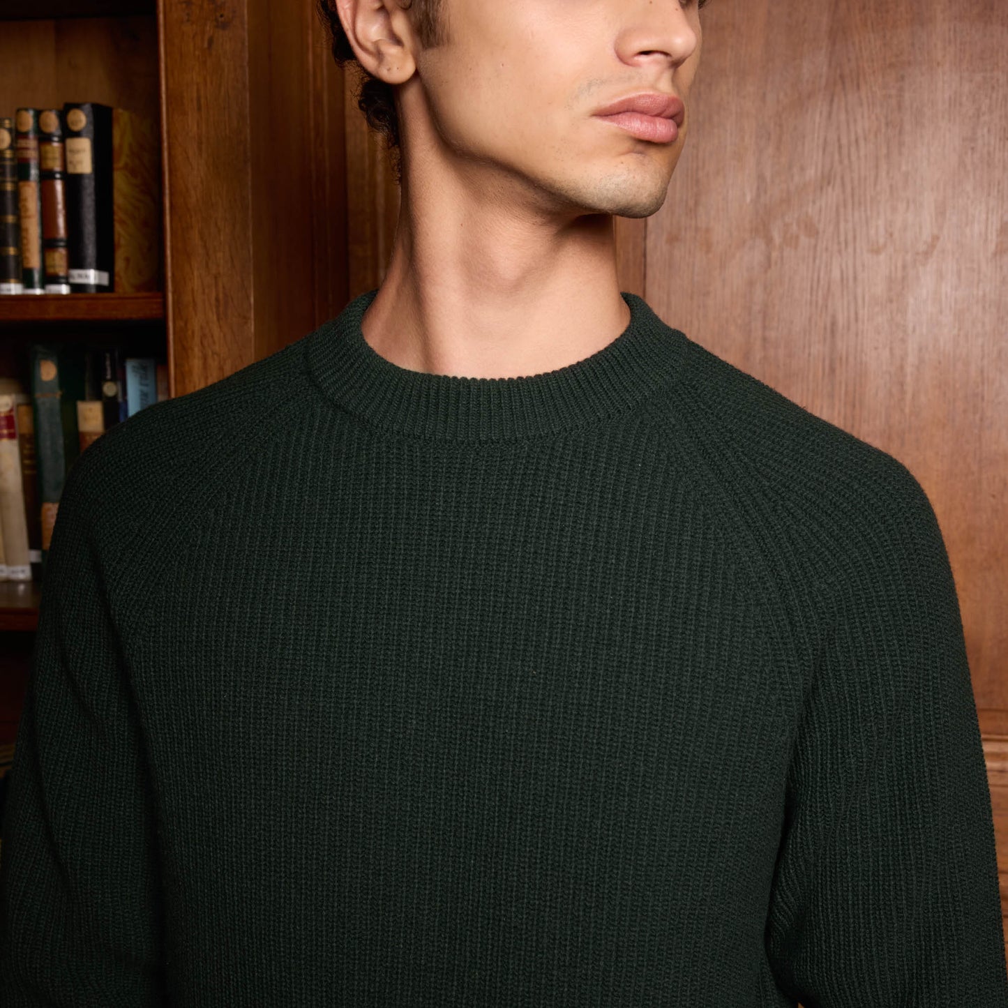 Green merino wool sweater
