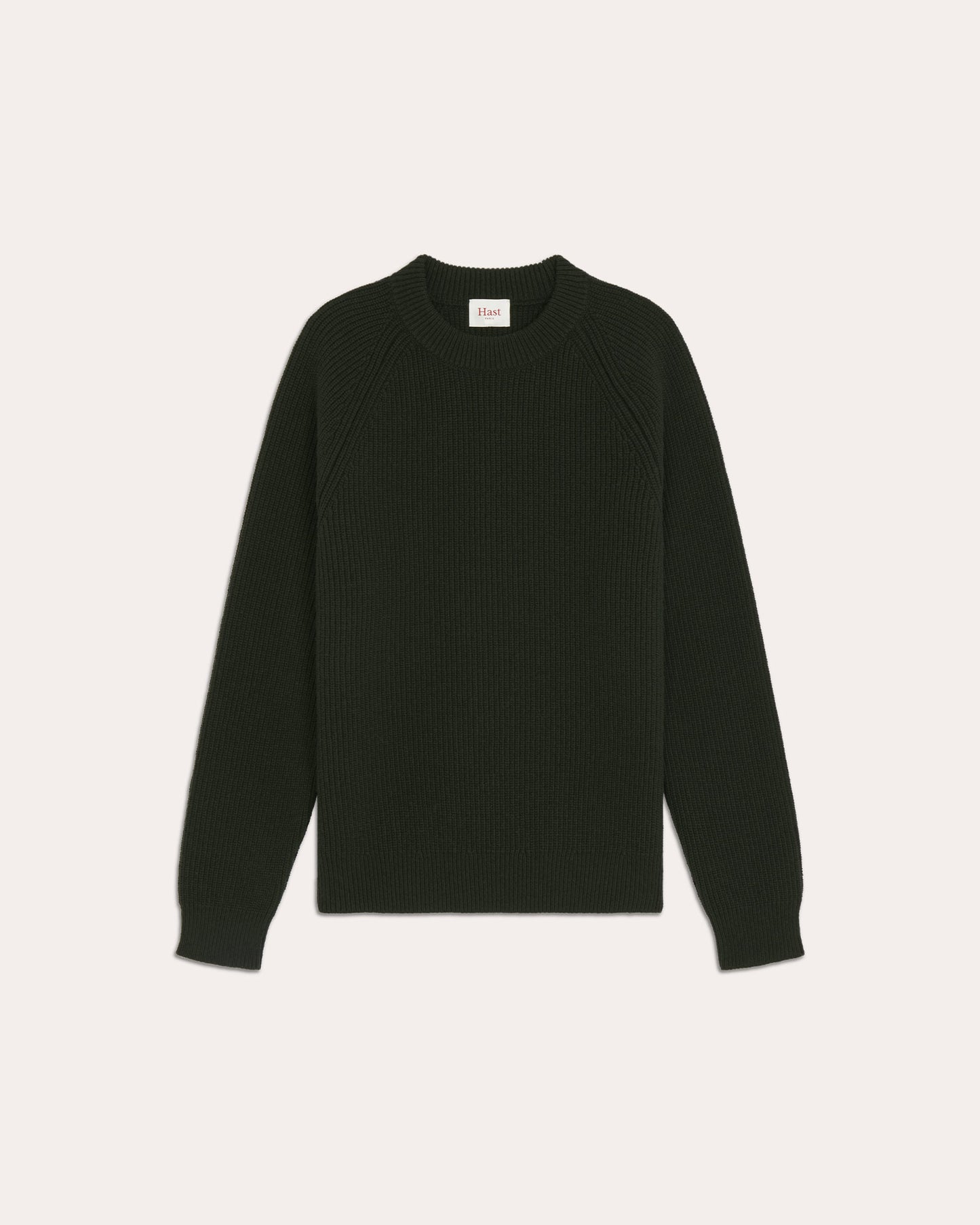 Pull col rond en laine vierge mérinos extrafine kaki