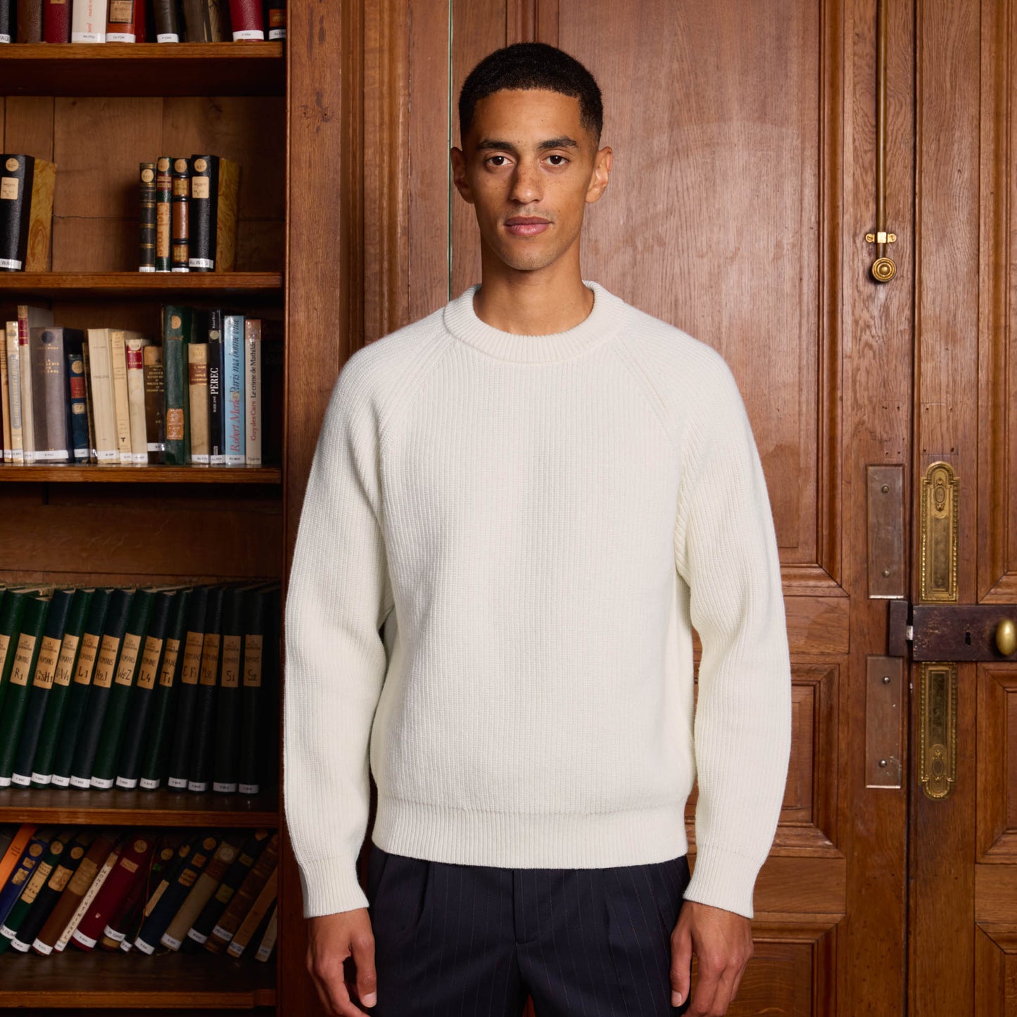 Ecru merino wool sweater