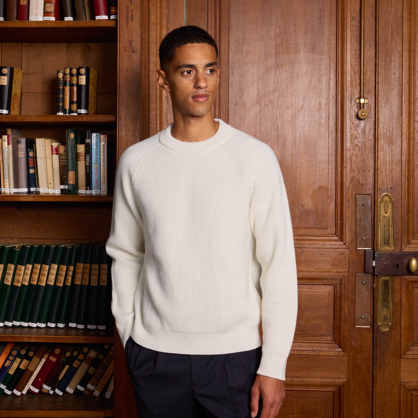 Ecru merino wool sweater