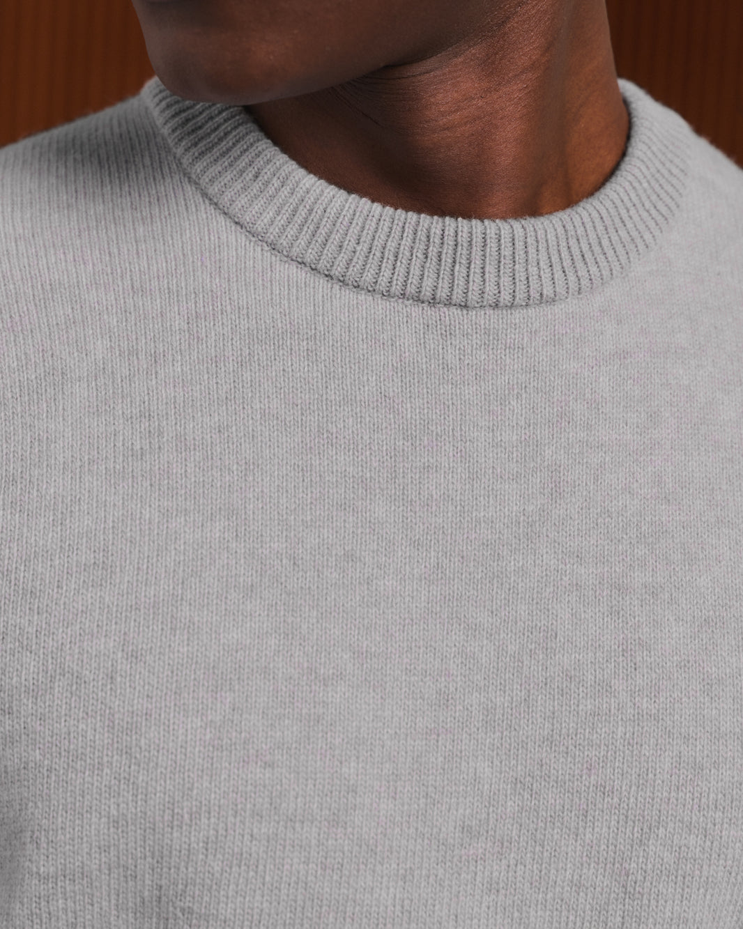 Pullover mit Rundhalsausschnitt aus extrafeiner Supergeelong-Merinowolle Grau