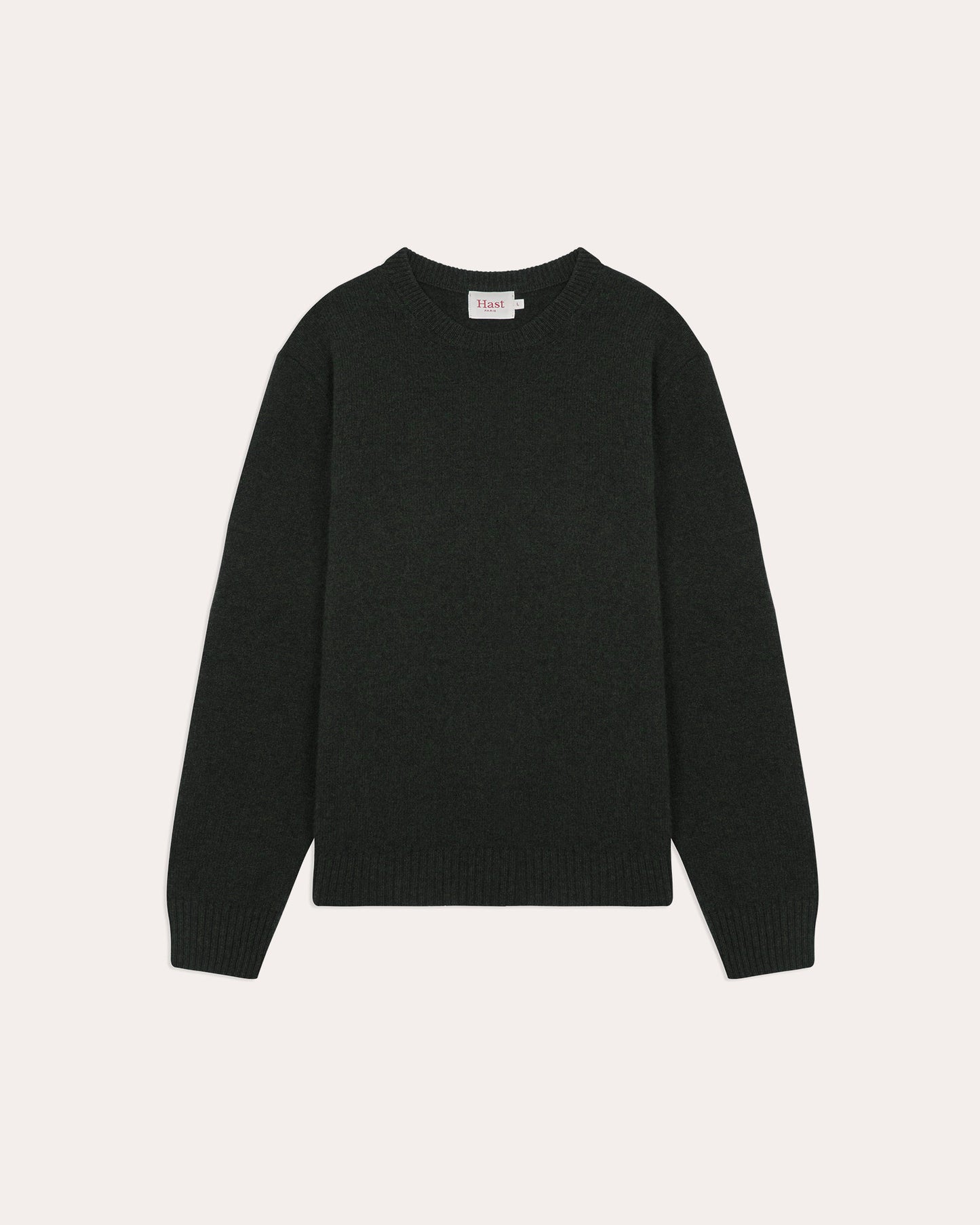 Pull col rond en laine mérinos supergeelong vert