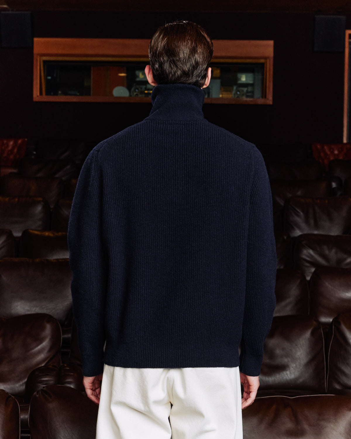 Troyer-Pullover aus extrafeiner Wolle in Marineblau