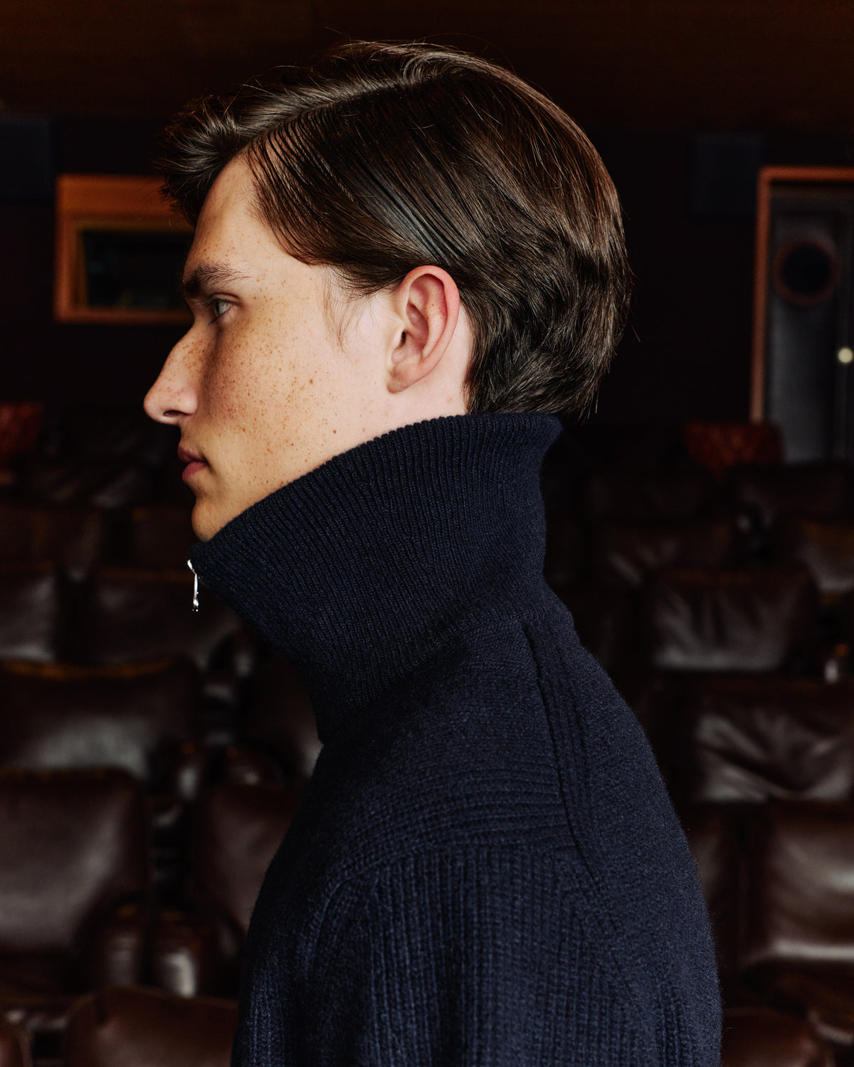 Troyer-Pullover aus extrafeiner Wolle in Marineblau