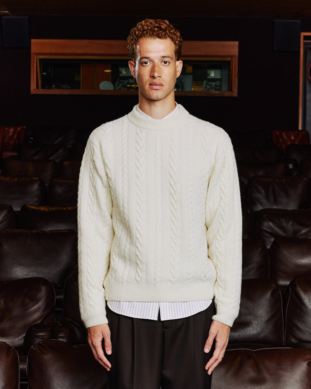 Pull écru à torsades d’inspiration irlandaise