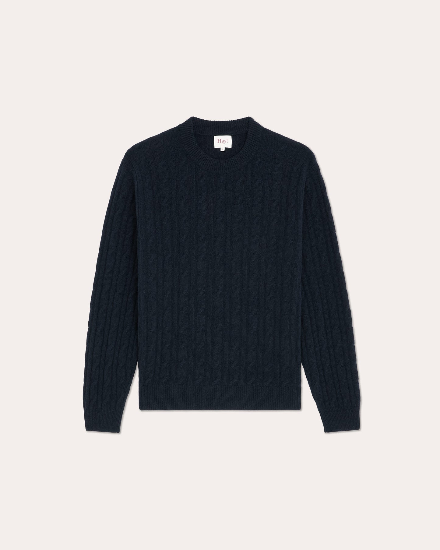 Pull col rond en laine mérinos extrafine marine