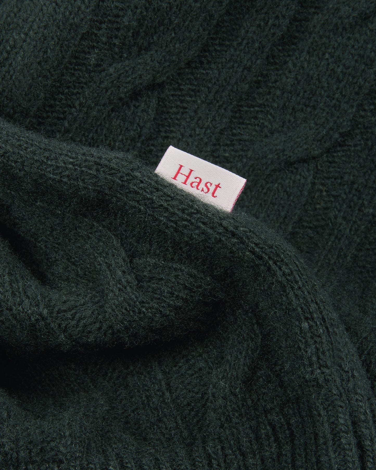 Pull col rond torsadé en laine mérinos extrafine vert