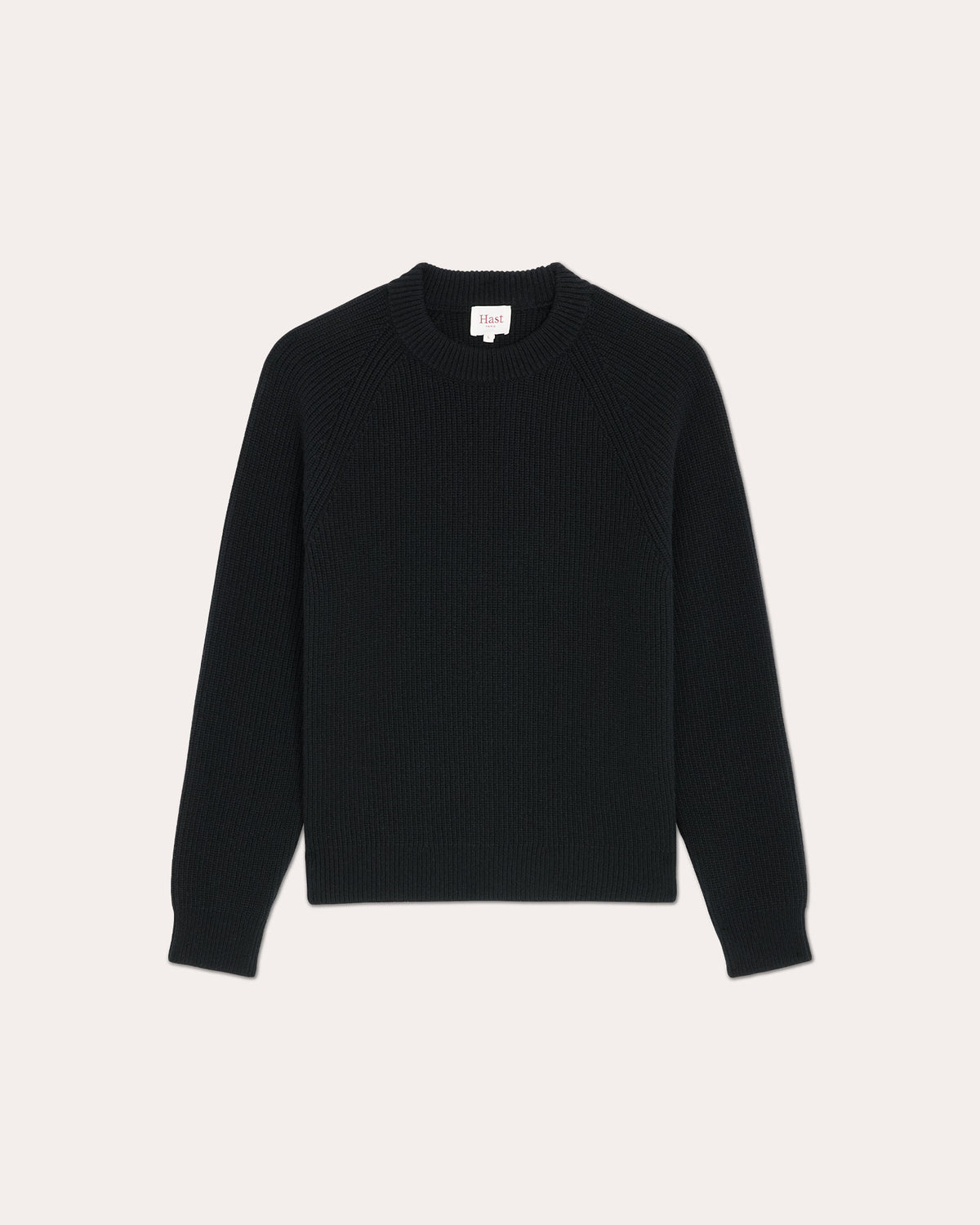 Pull col rond en laine vierge mérinos extrafine noir