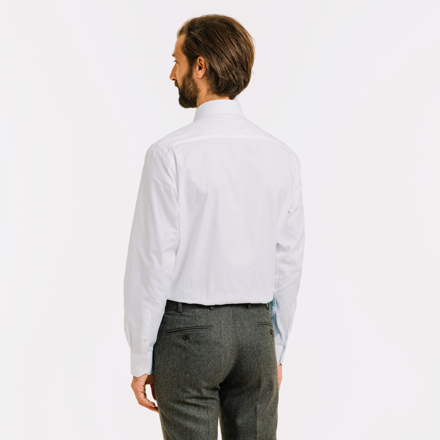 White double-twisted Oxford shirt