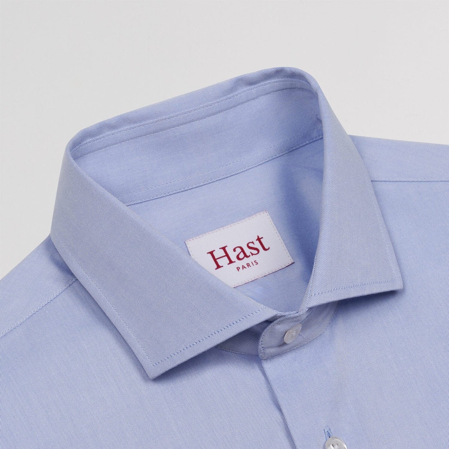 Chemise cintrée en twill double retors bleue