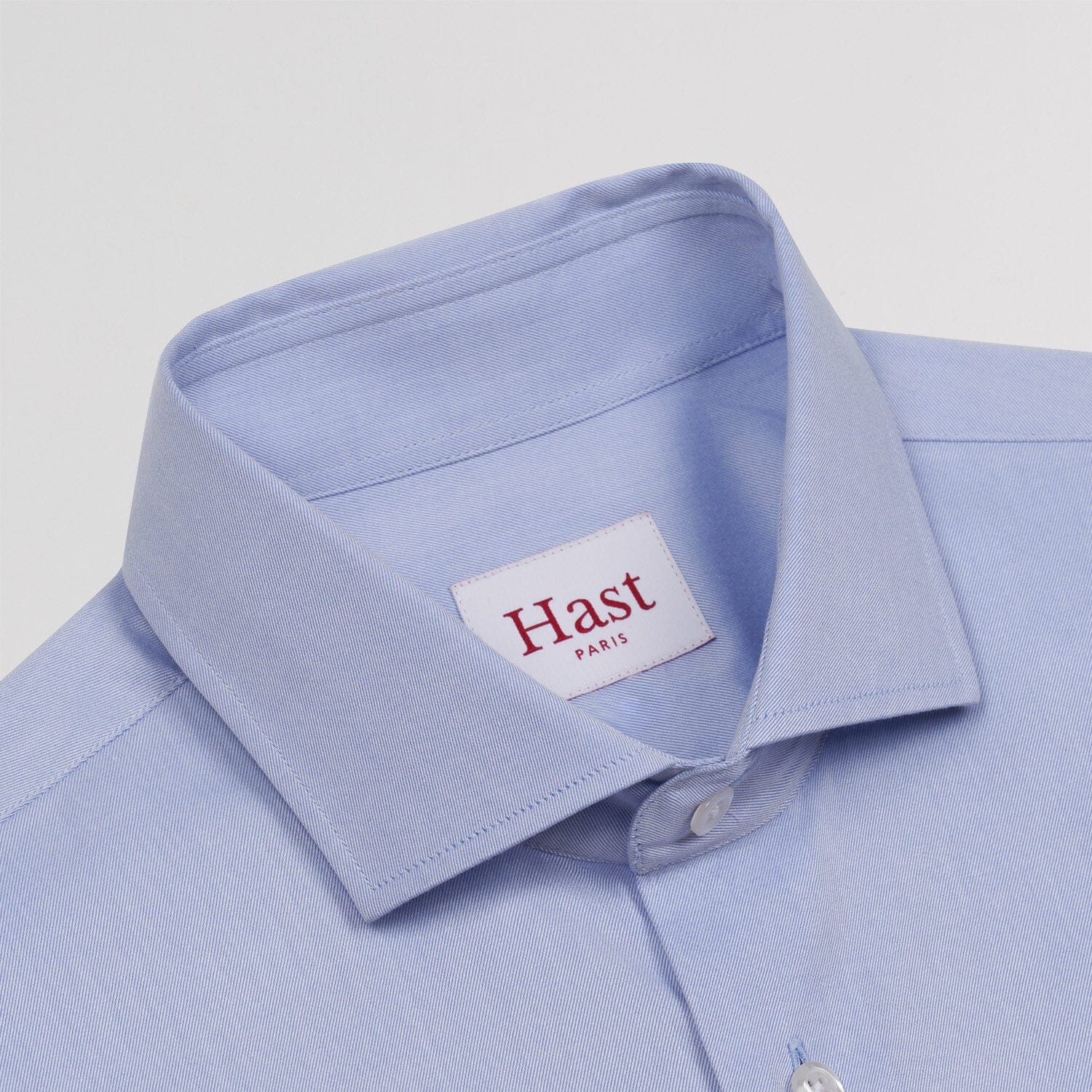 Chemise cintrée en twill double retors bleue