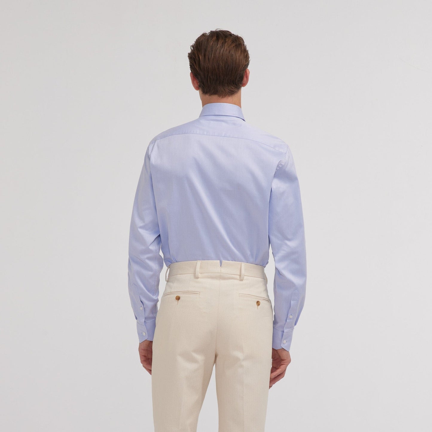 Chemise en twill double retors bleue