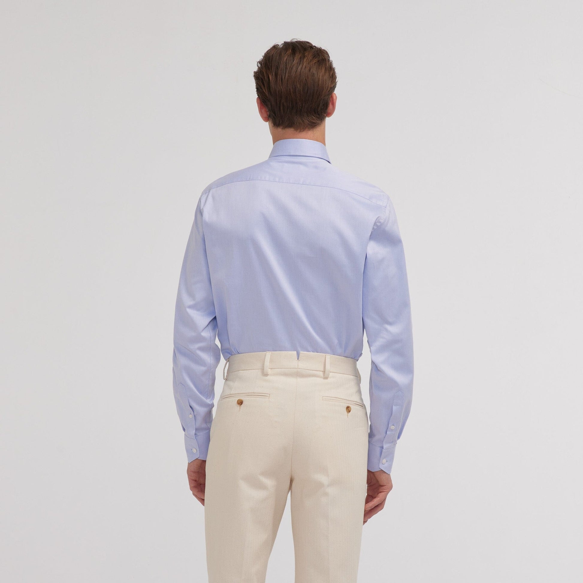 Chemise en twill double retors bleue