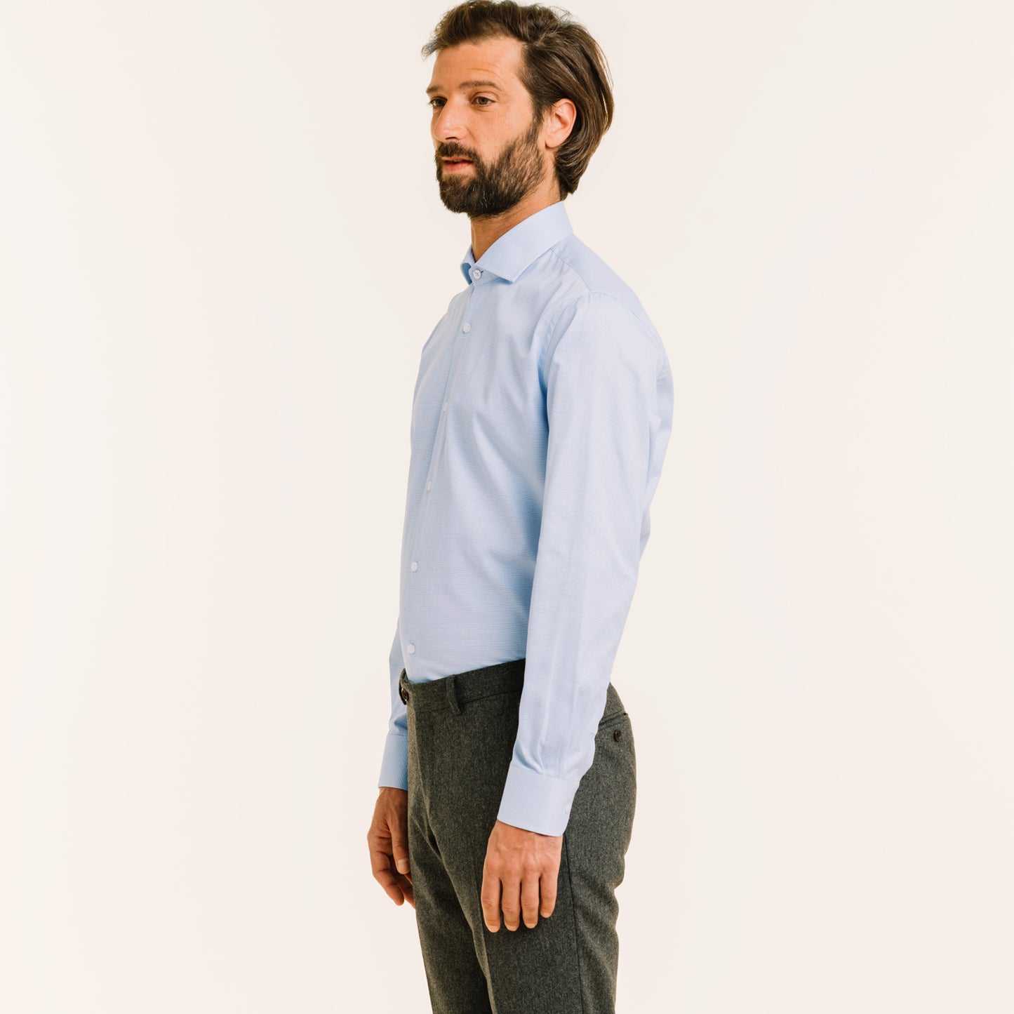 Blue double-twisted royal oxford shirt