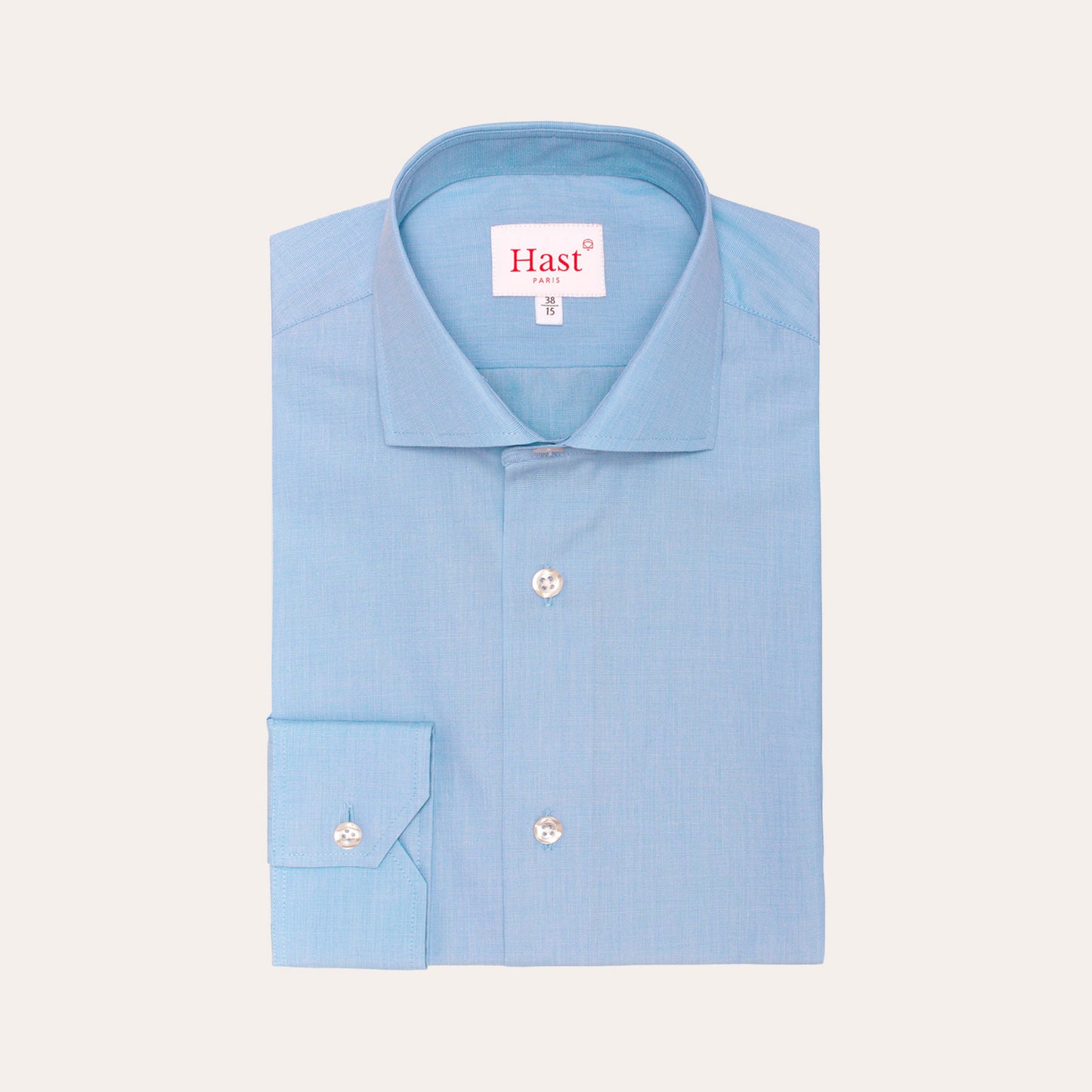 Blue double-twisted fil-à-fil fitted shirt