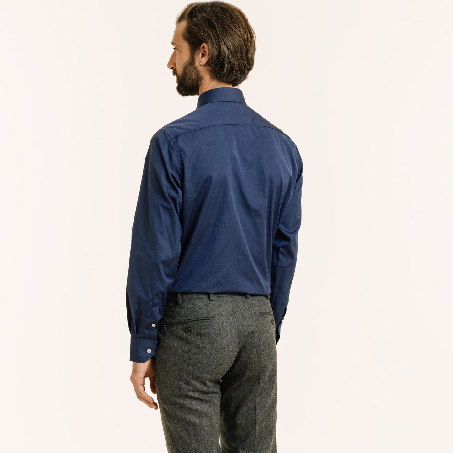 Midnight blue double-twisted thread-on-fil shirt
