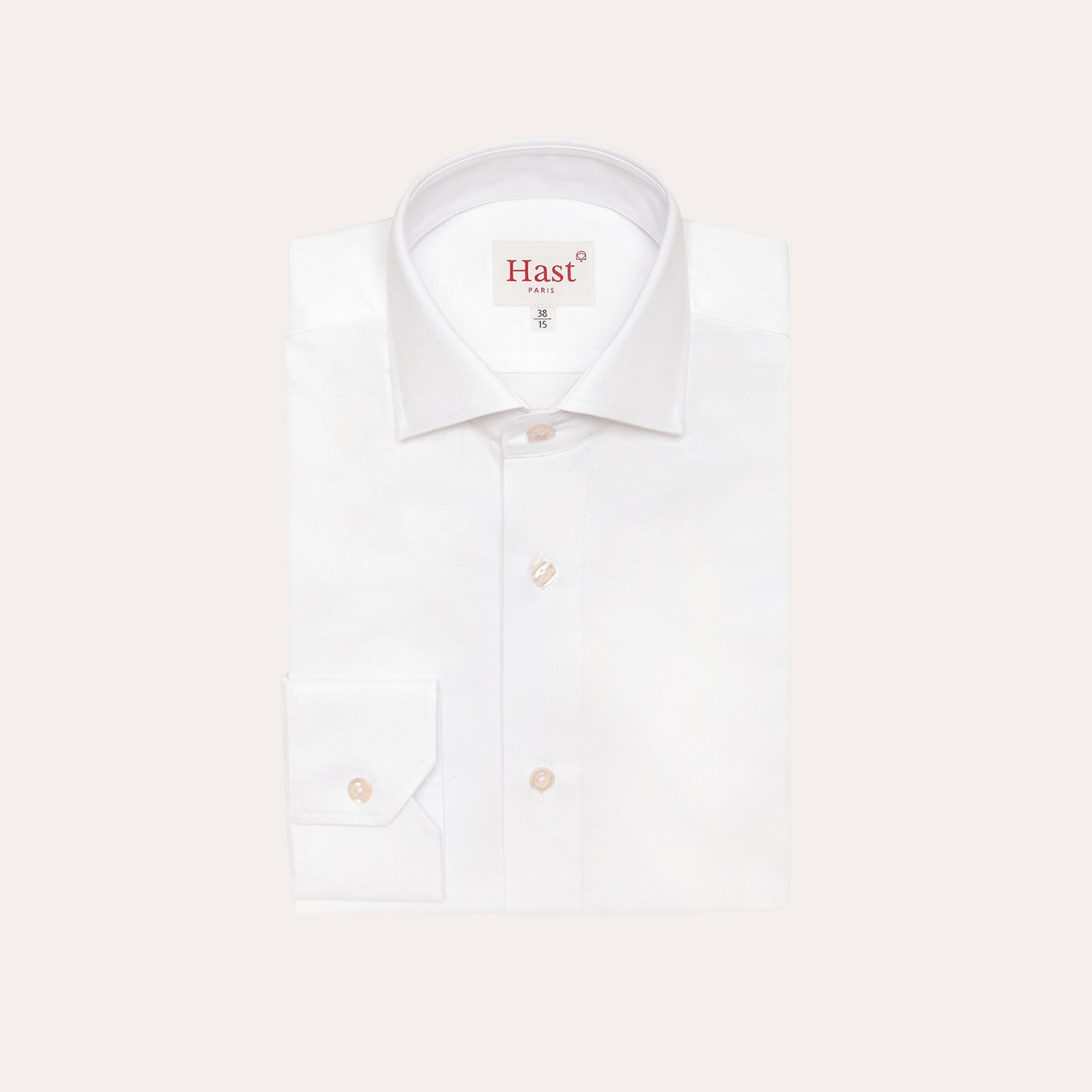 White double-twisted dobby fitted shirt