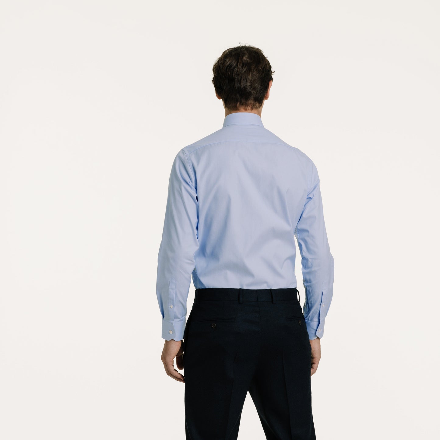 Chemise en oxford double retors à fines rayures bleues