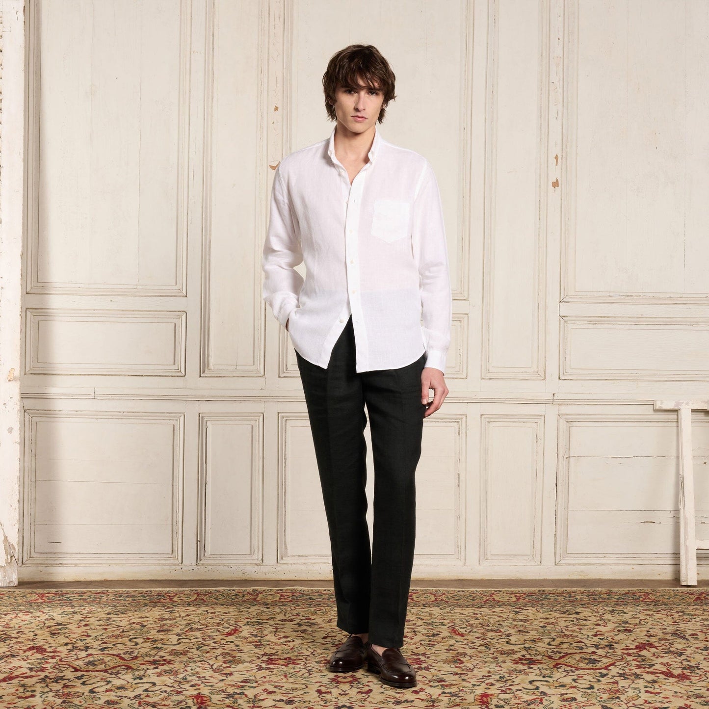 Chemise en lin blanche