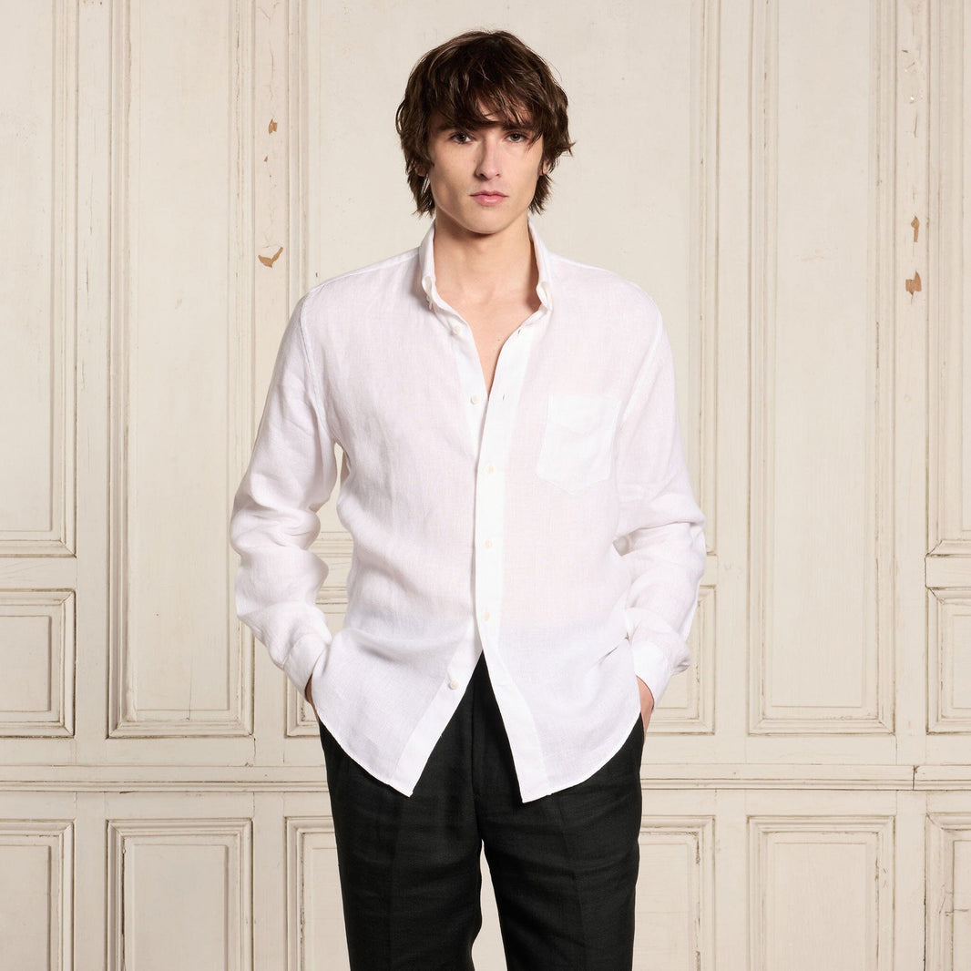 Chemise en lin blanche