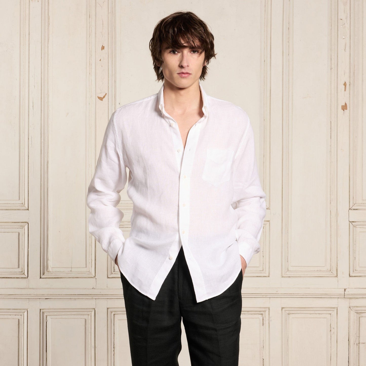 Chemise en lin blanche