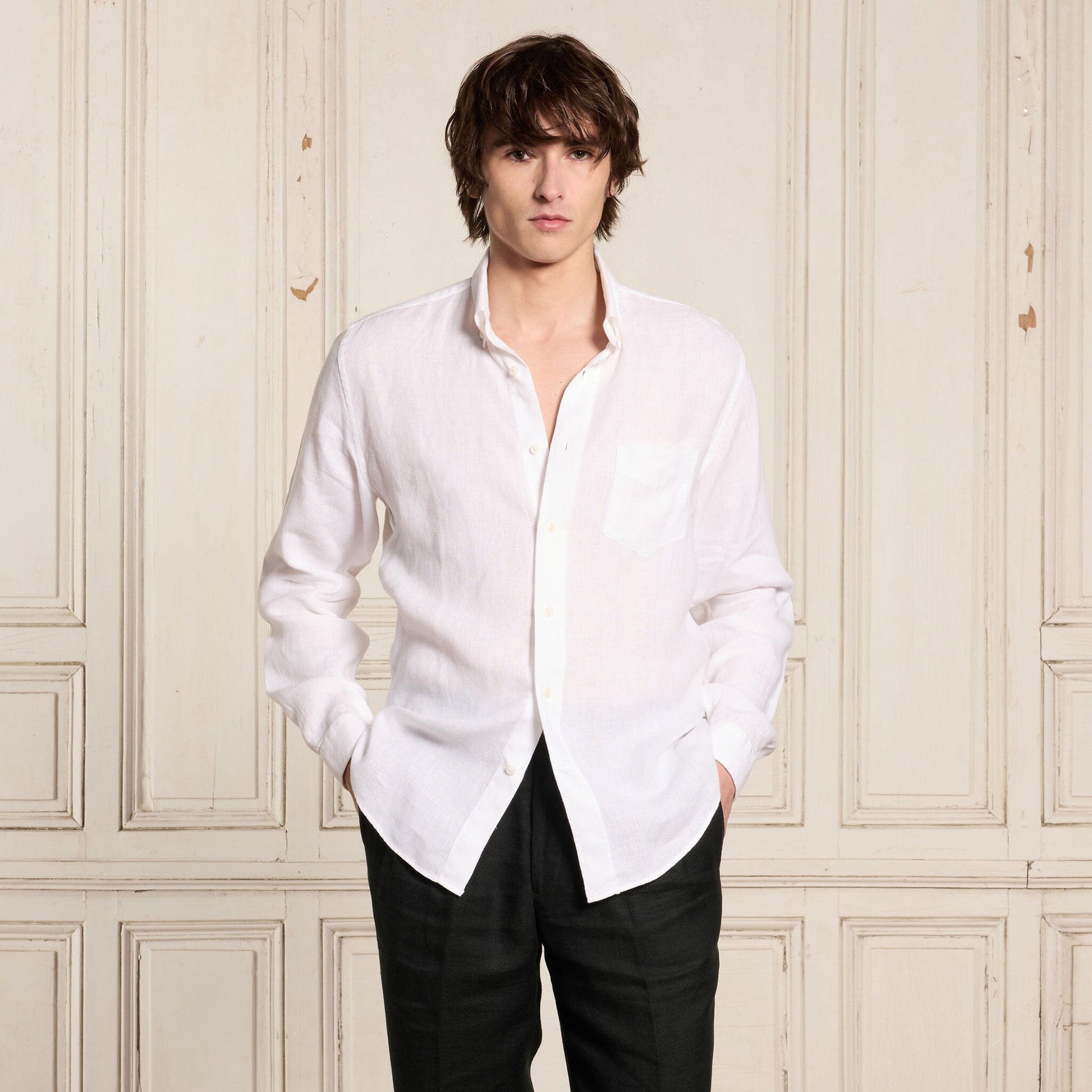Chemise en lin blanche