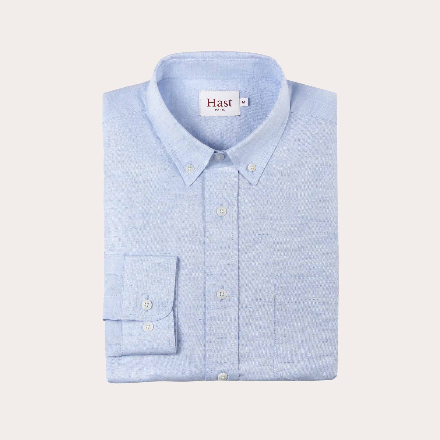 Sky blue cotton and linen shirt