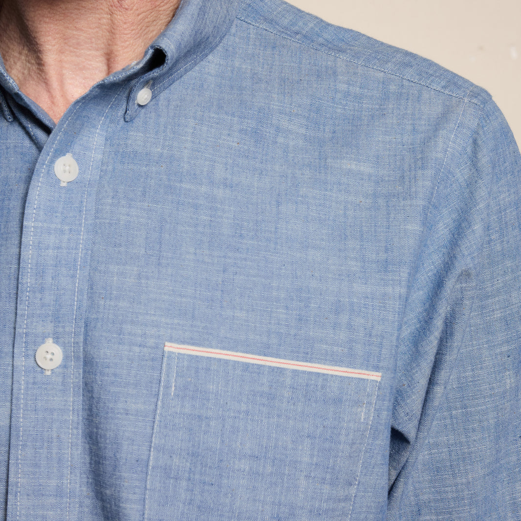 Blue Japanese selvedge chambray shirt
