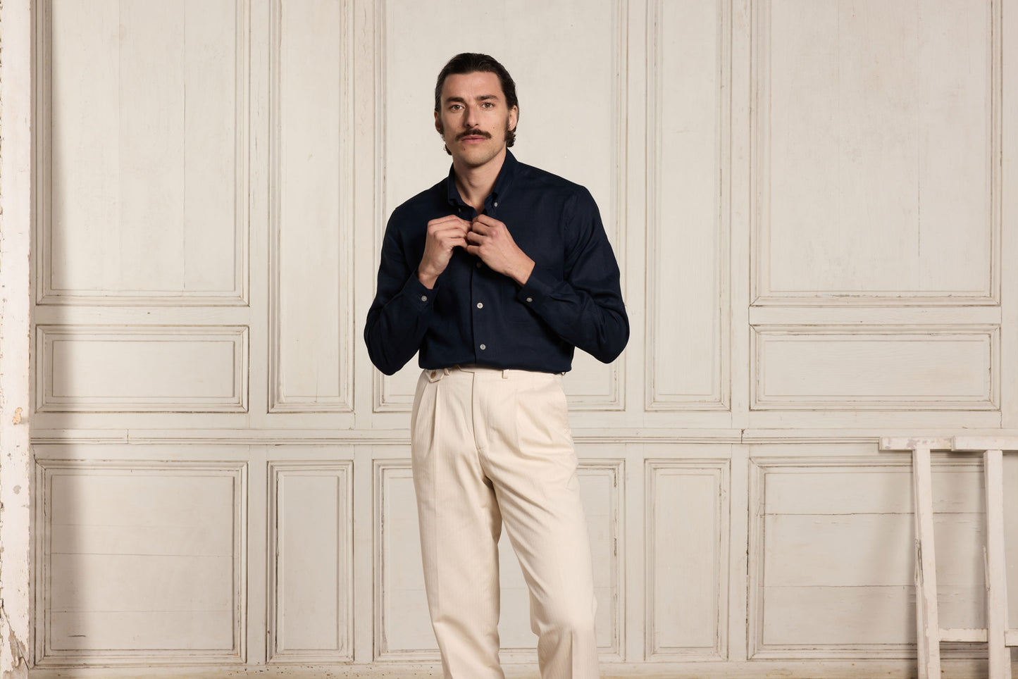 Chemise en lin marine