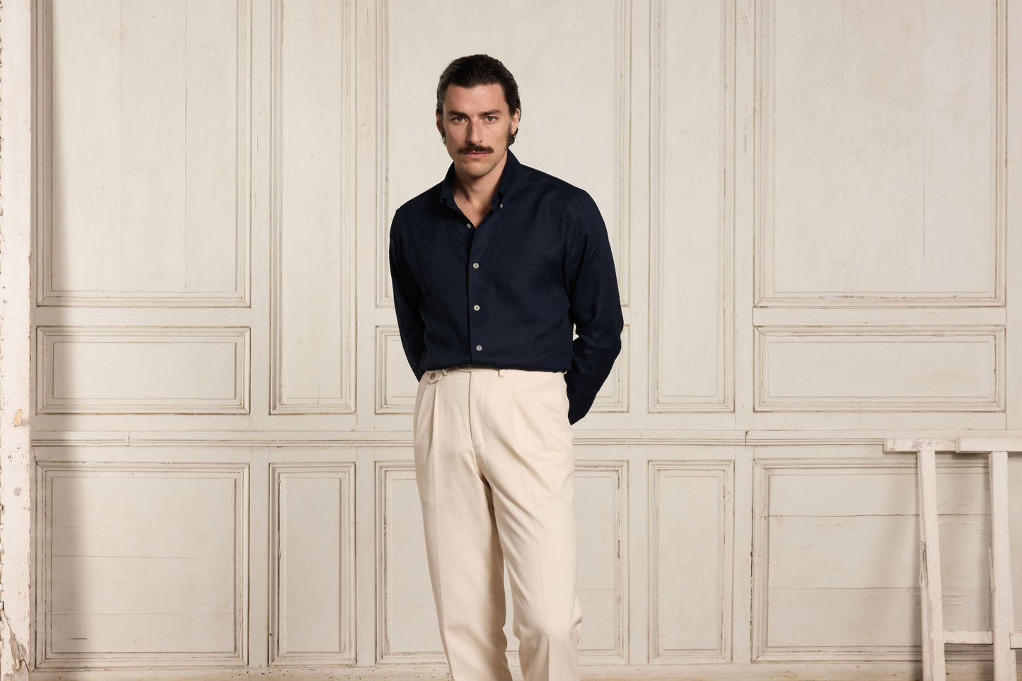 Chemise en lin marine