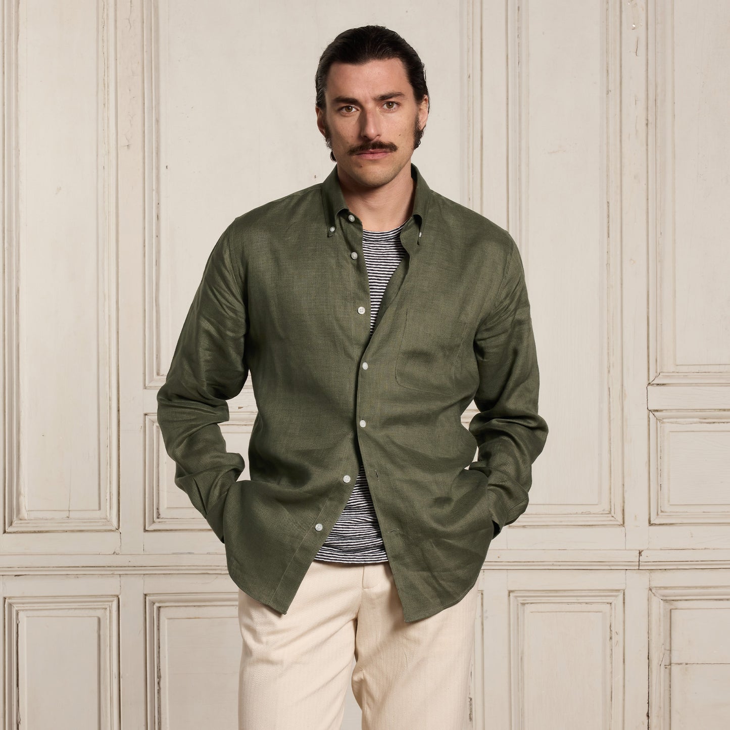 Khaki linen shirt