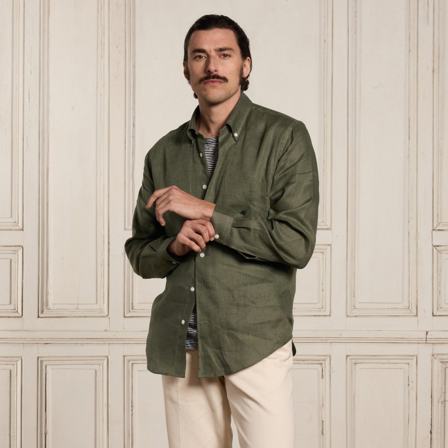Khaki linen shirt