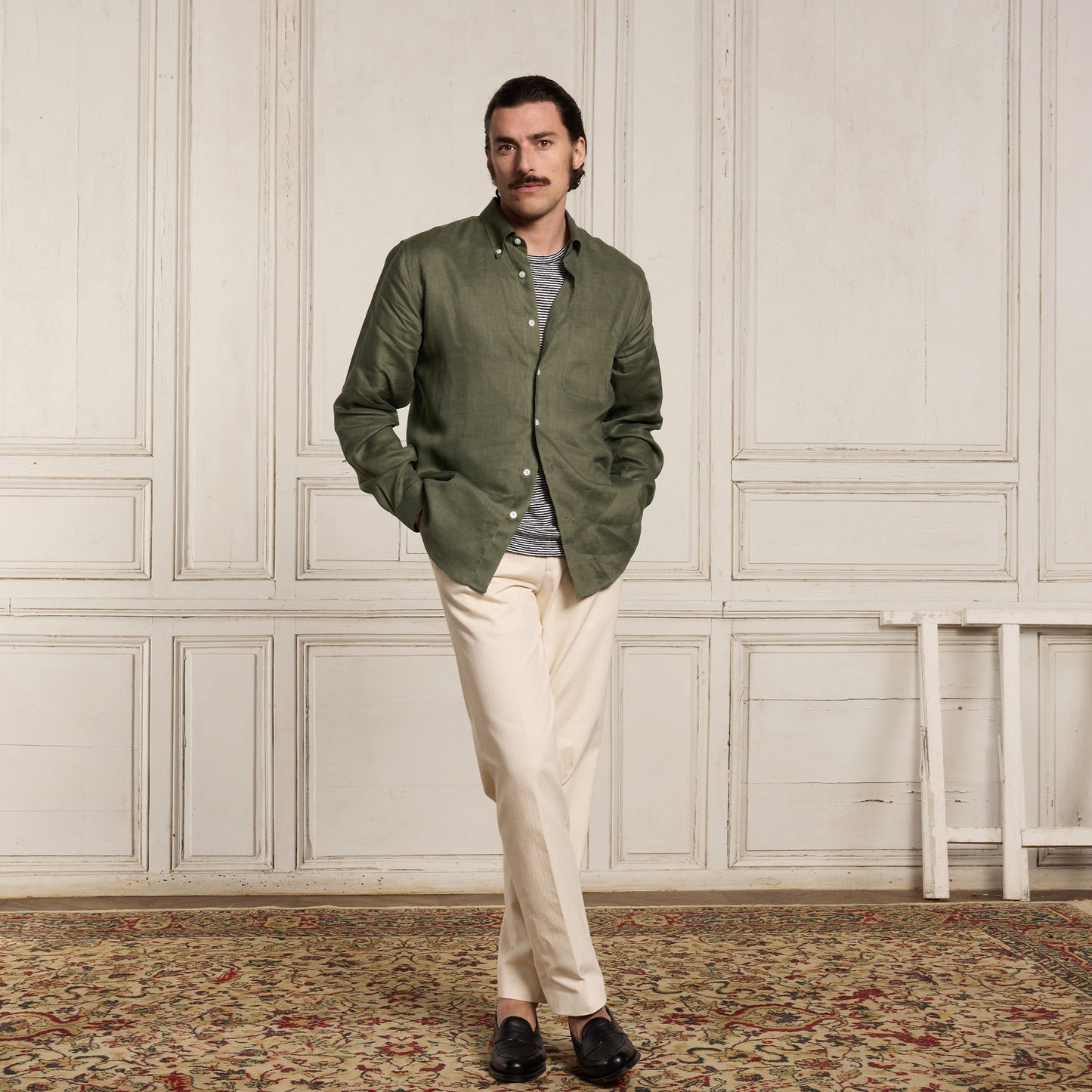 Khaki linen shirt