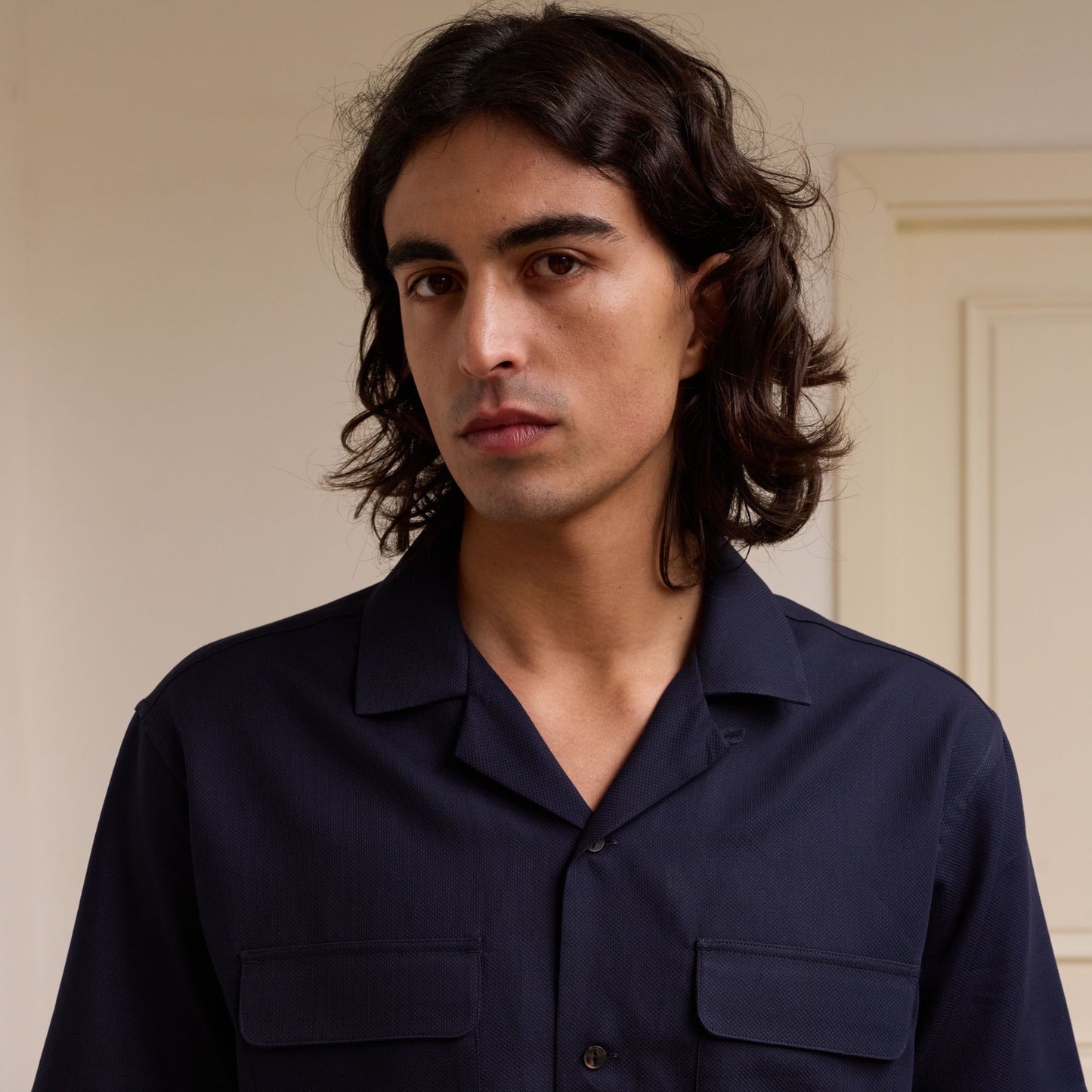Short-sleeved shirt in navy Giro Inglese
