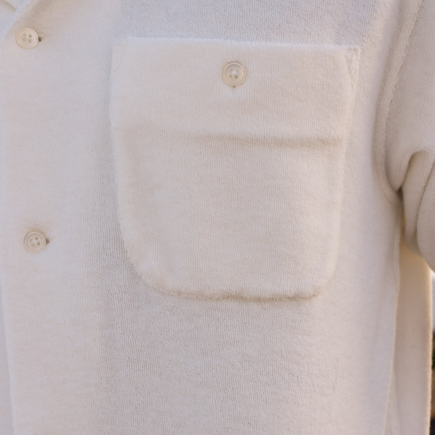 Chemise à manches courtes en éponge blanche