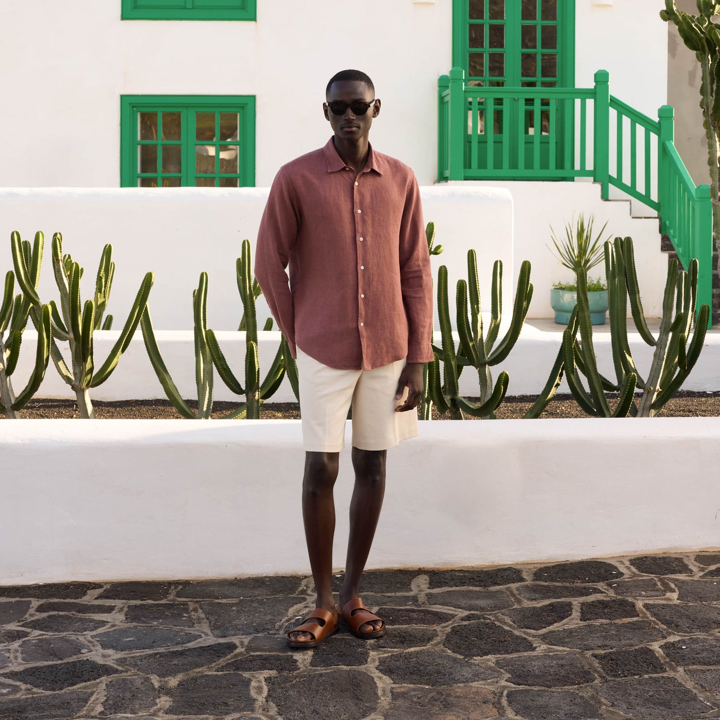Burgundy linen shirt