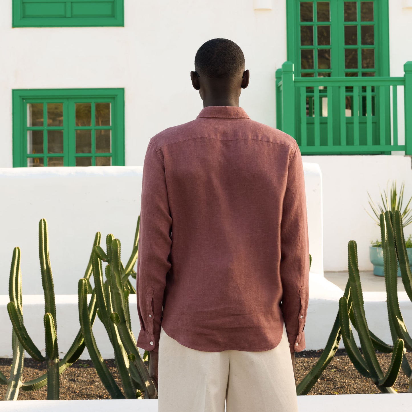 Burgundy linen shirt