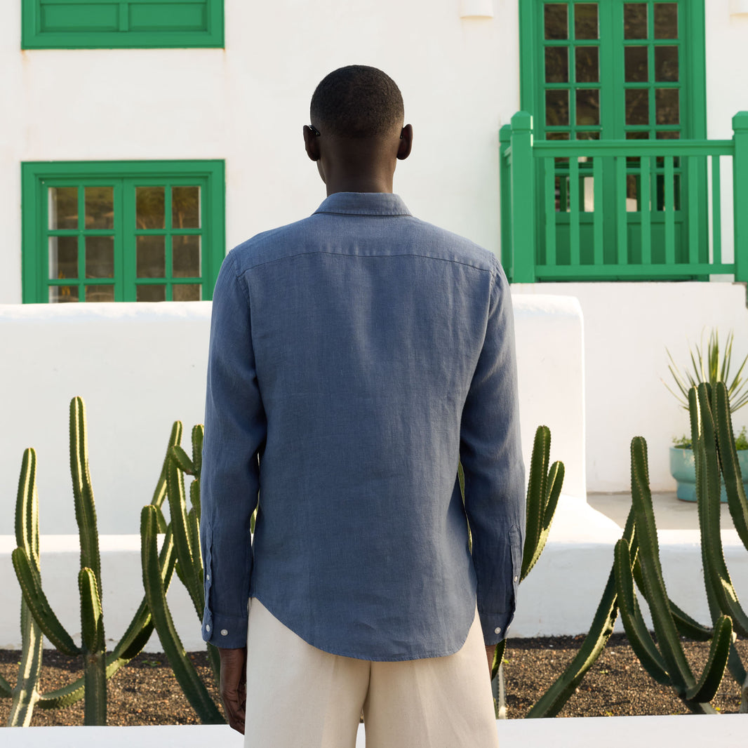 Blue linen shirt