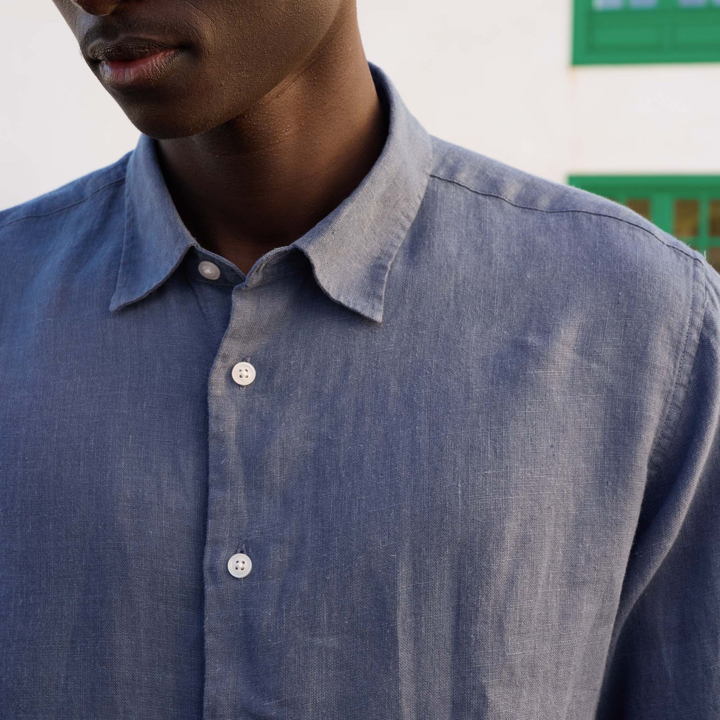 Blue linen shirt